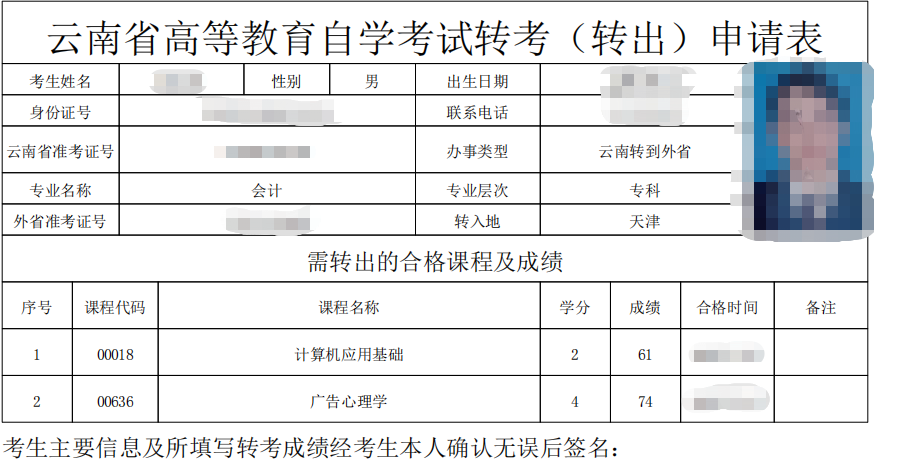云南省高等教育自学考试考生使用手册