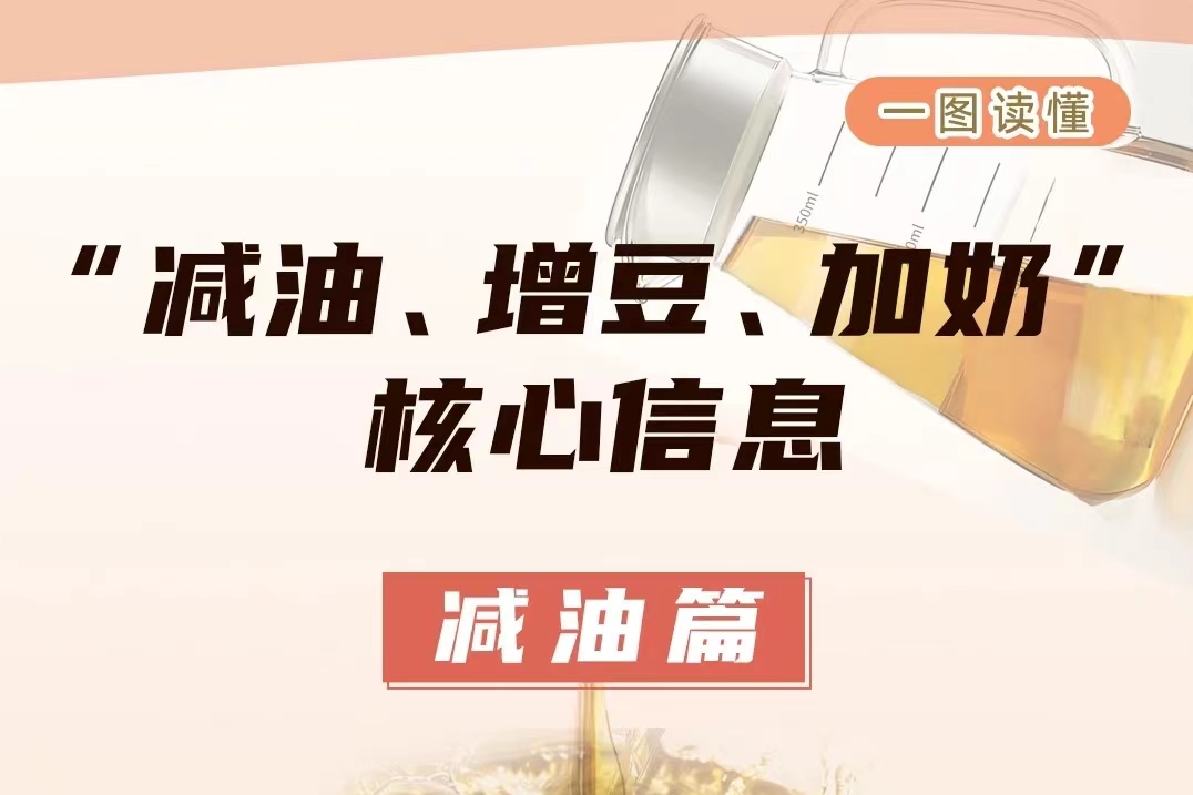 全民营养周宣传之&ldquo;减油、增豆、加奶&rdquo;核心信息&mdash;&mdash;减油篇